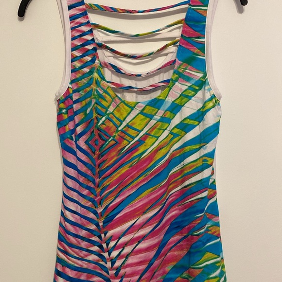 Bebe White and Multicolor Strappy Tank Top - Picture 3 of 4